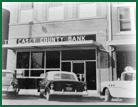 Old black and white photo of the bank